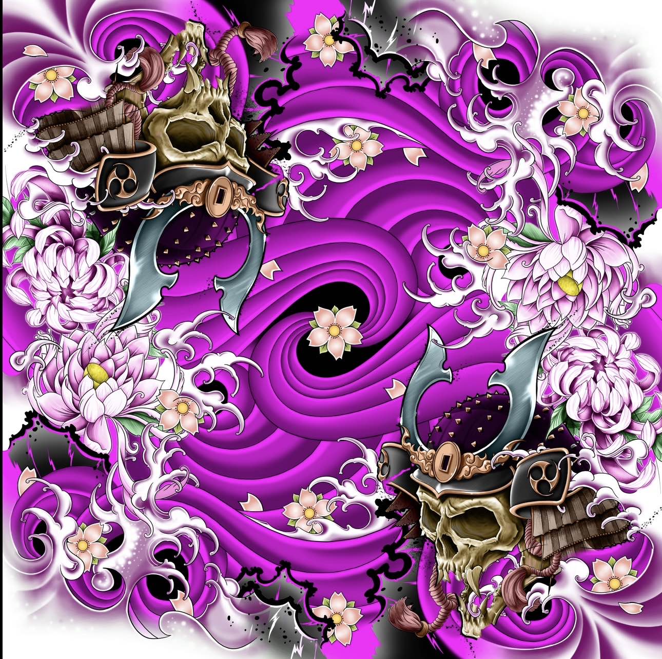 Purple Warrior 2 Player Cloth Playmat