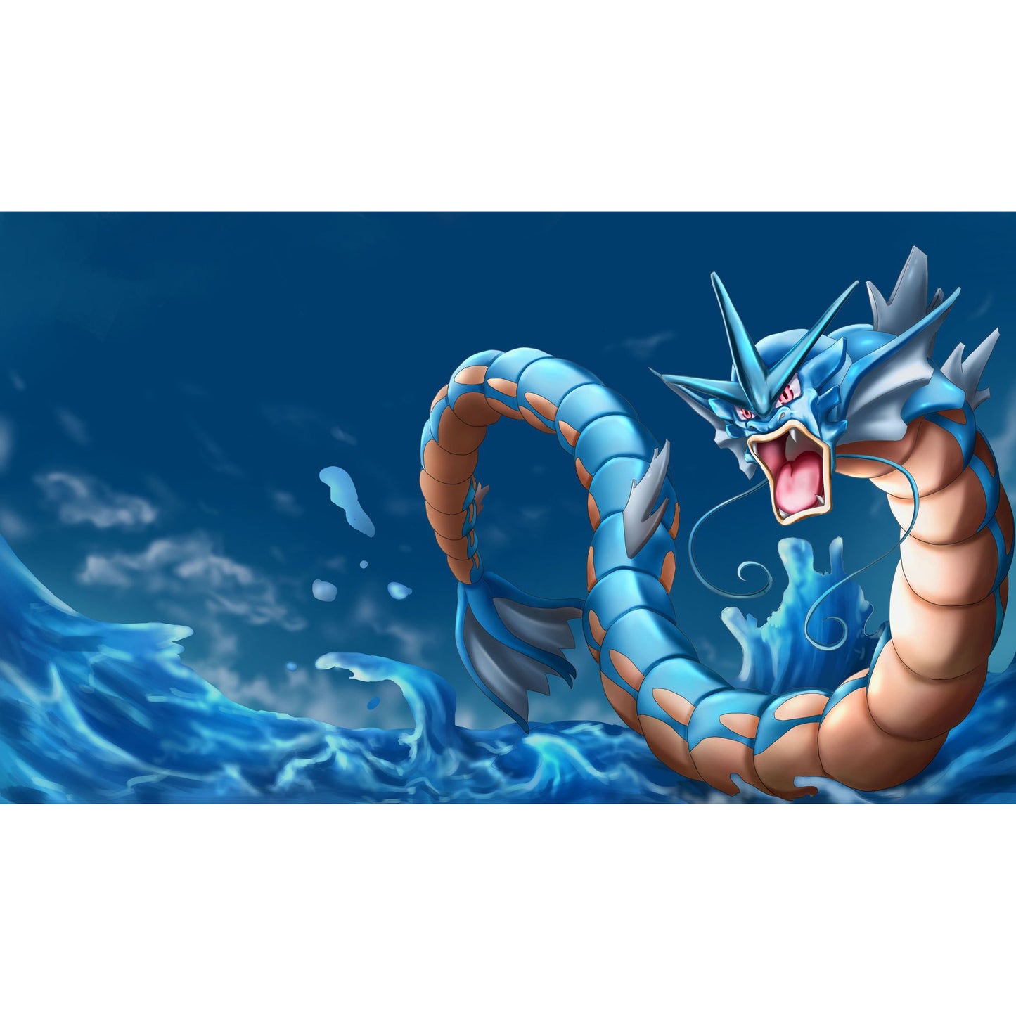 Blue Serpent Dragons Single Player Playmat