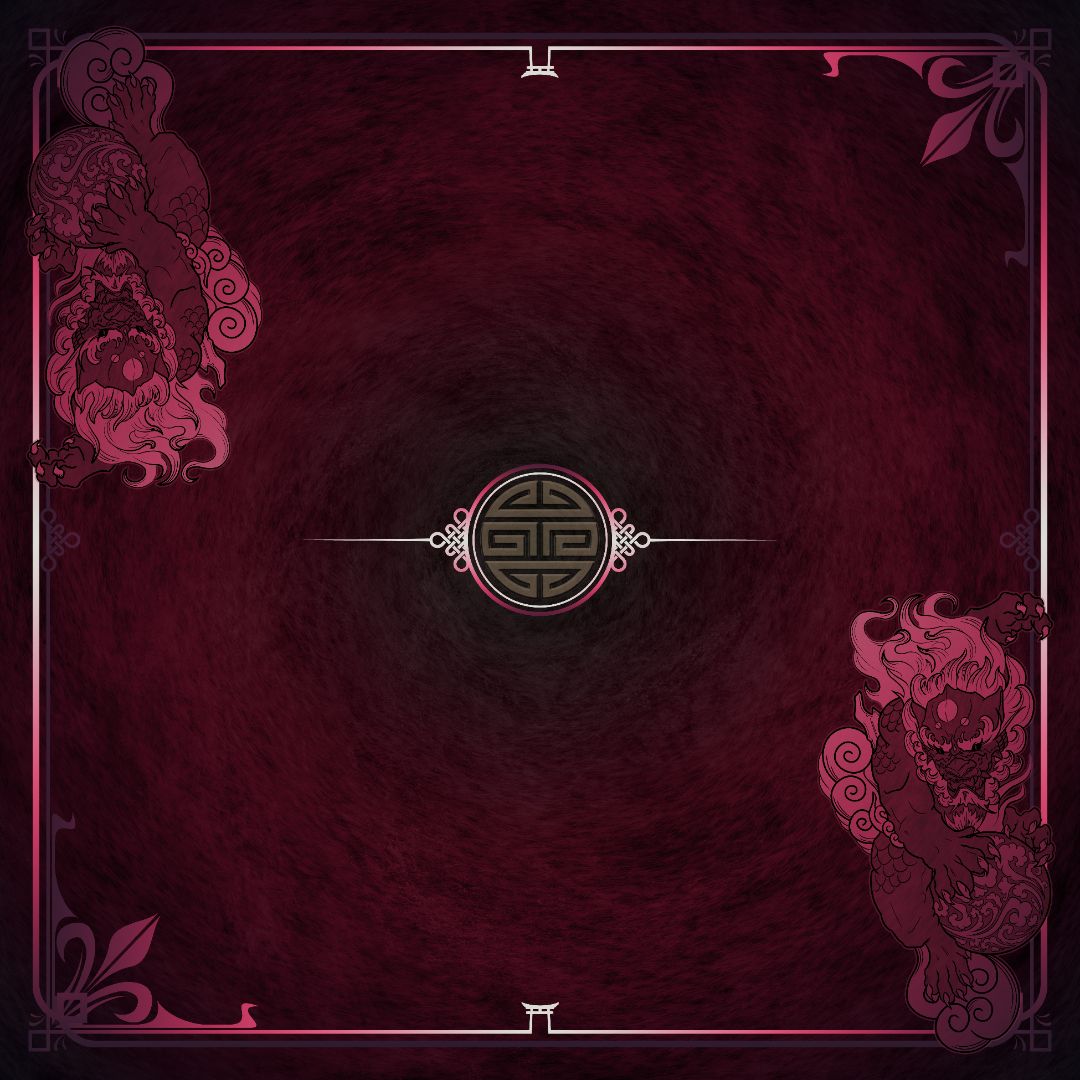 Foo Dog Two Player Cloth Playmat Plum