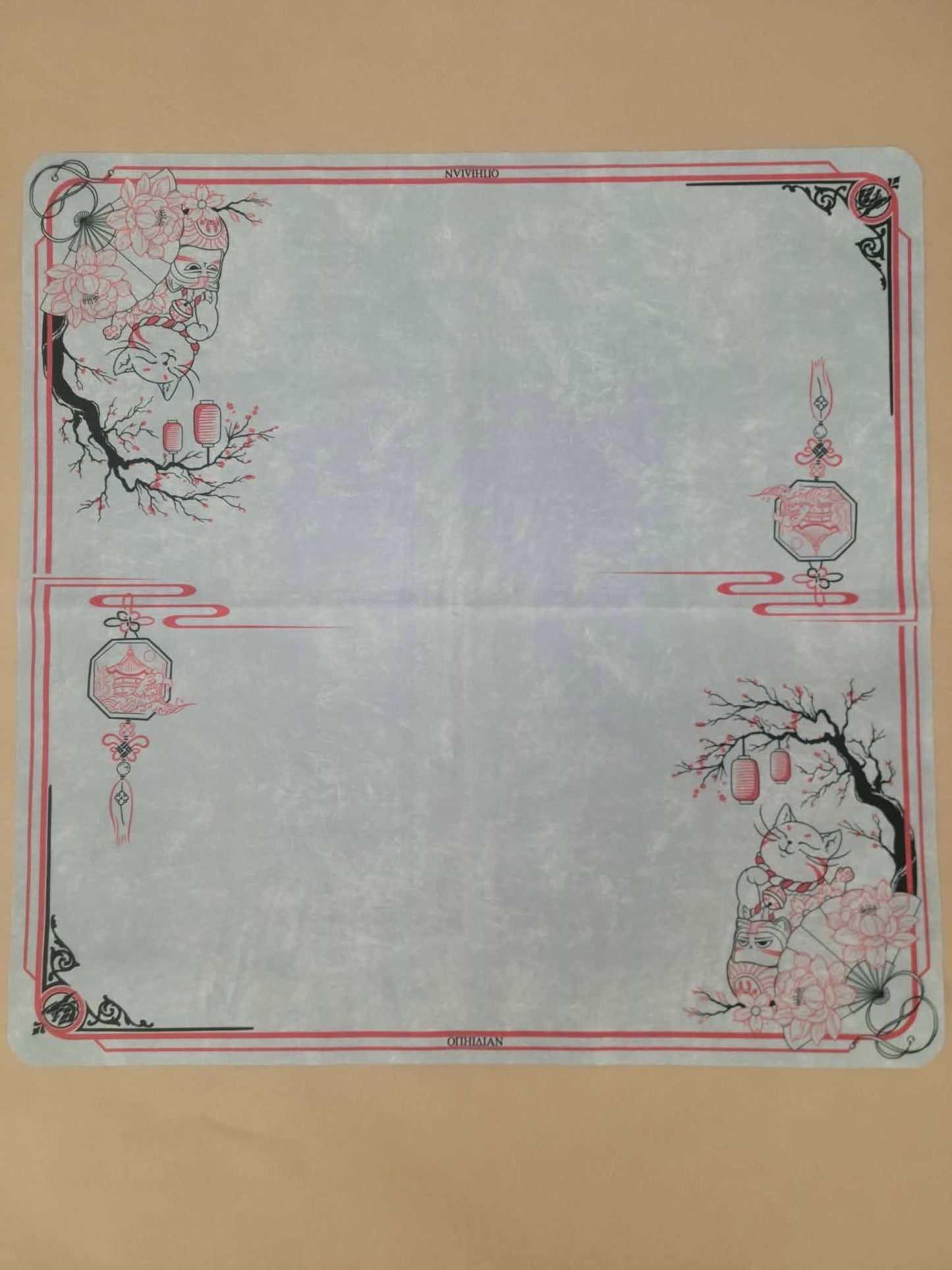 Fortune Cat Grey Two Player Cloth Playmat