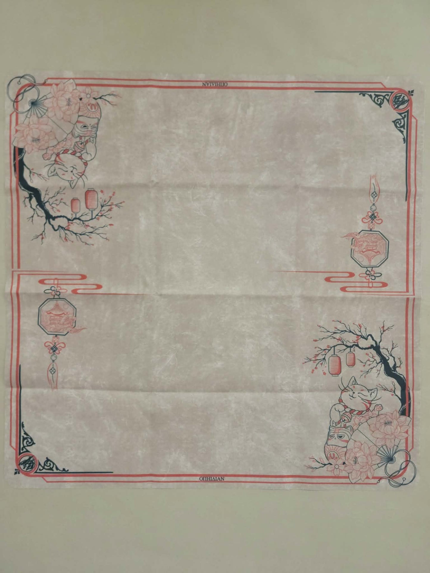 Fortune Cat Tan Two Player Cloth Playmat