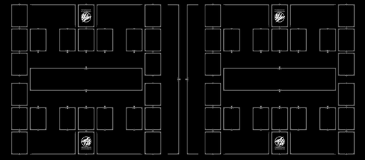 Colosseum 4 Player Cloth Playmat Black/White