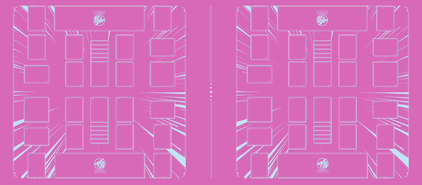 Battledome 4 Player Cloth Playmat Pink/White