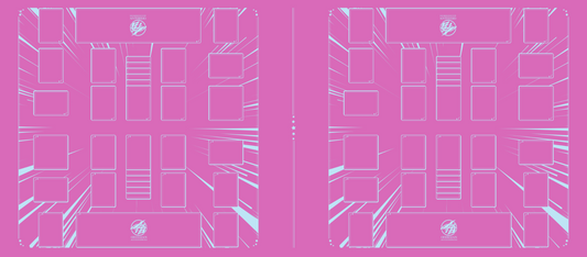 Battledome 4 Player Cloth Playmat Pink/White