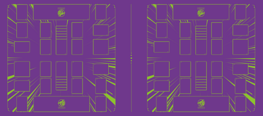 Battledome 4 Player Cloth Playmat Purple/Green