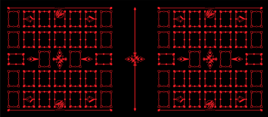 Linked 4 Player Cloth Playmat Black/Red