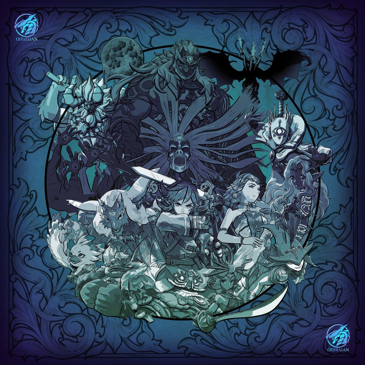 The Legendary Hero Blue Two Player Cloth Playmat