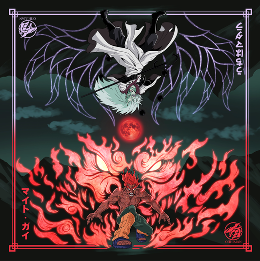 Red Beast VS Six Paths 2 Player Cloth Playmat Full Color