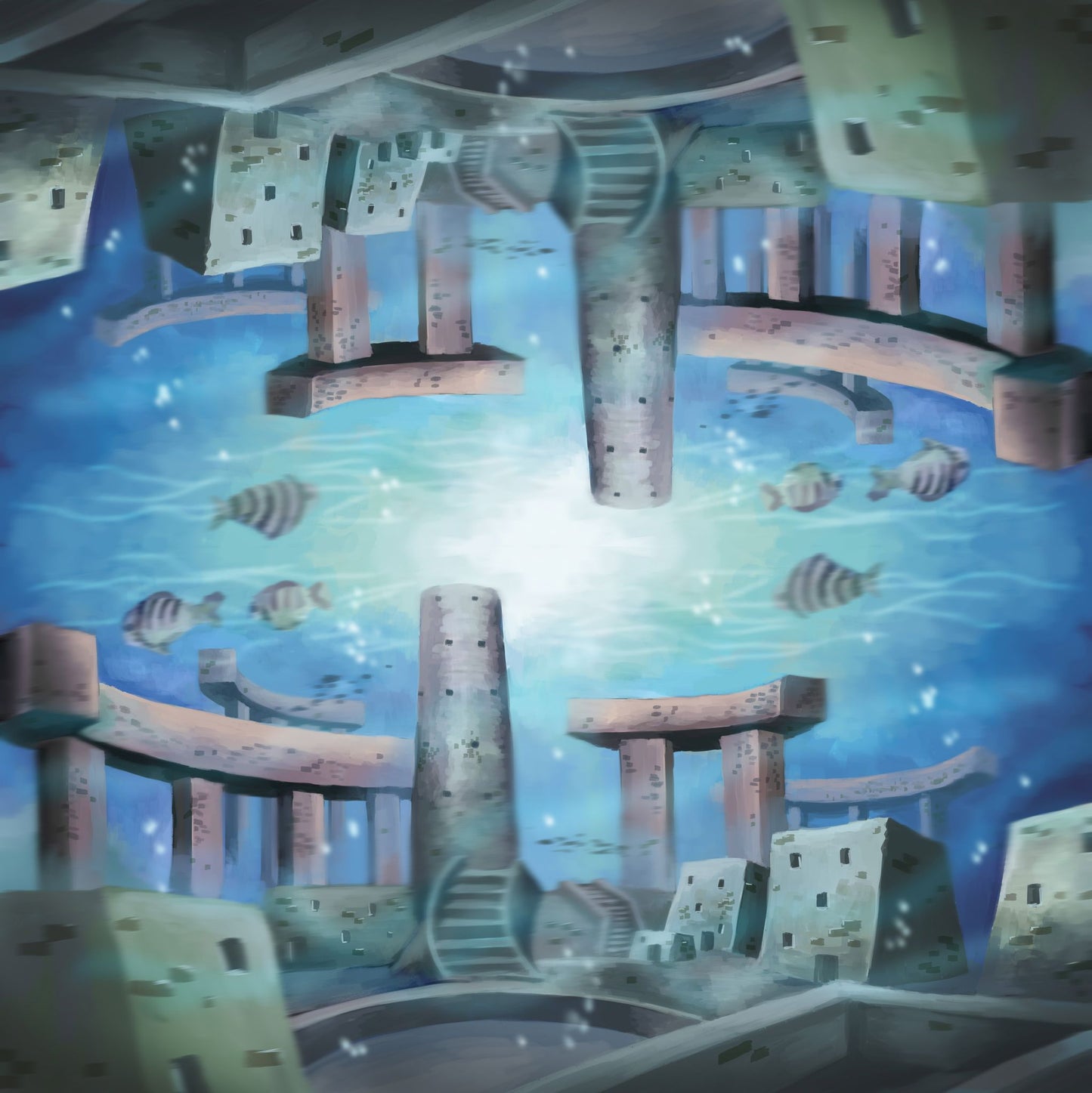 Ocean 2 Player Cloth Playmat