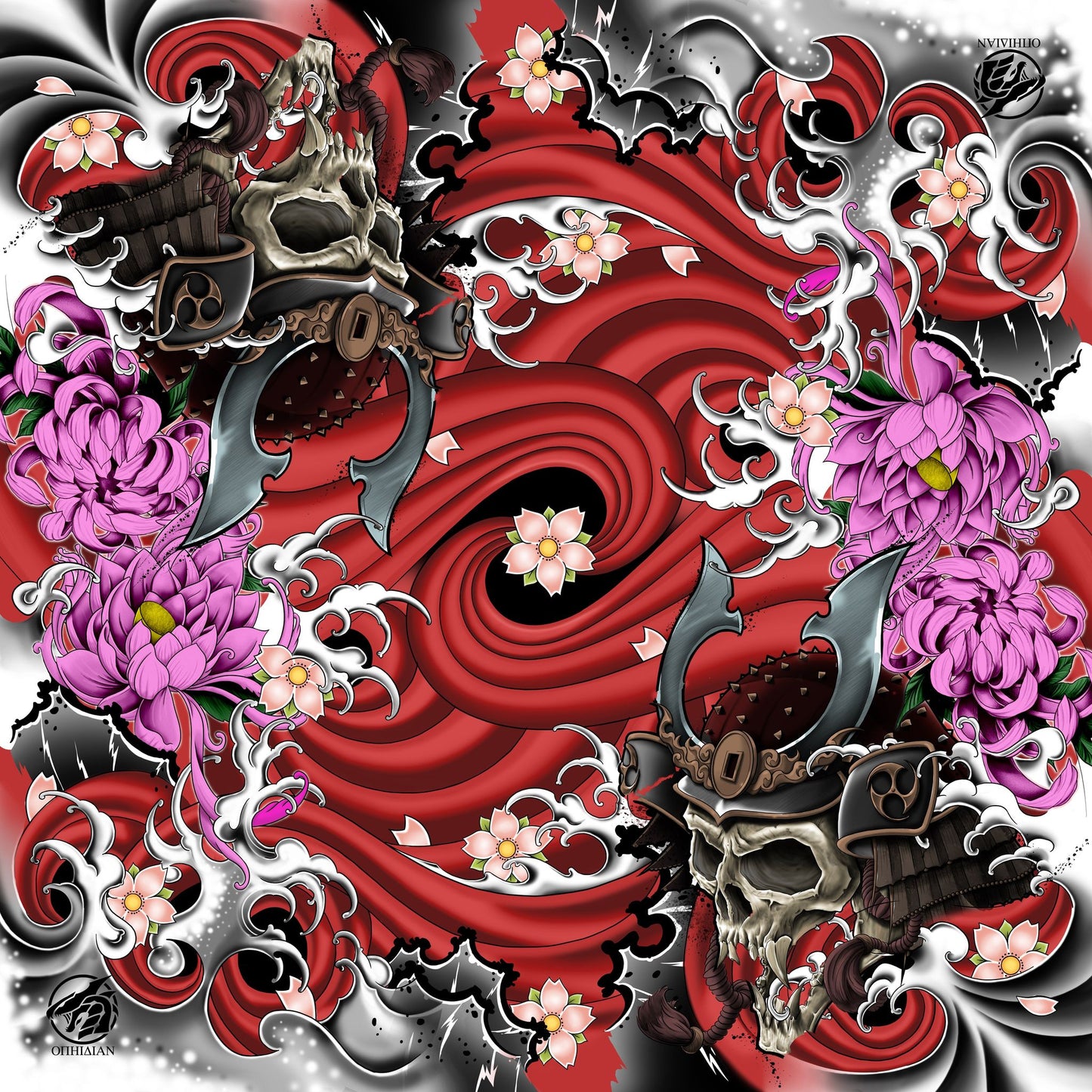 Red Warrior 2 Player Cloth Playmat