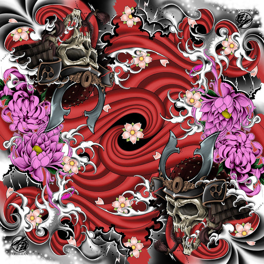 Red Warrior 2 Player Cloth Playmat