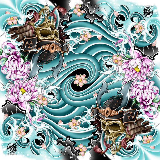 Blue Warrior 2 Player Cloth Playmat