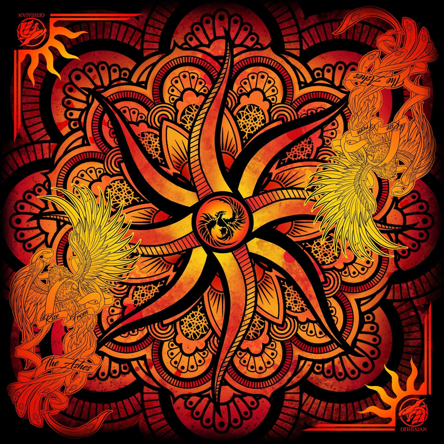 Phoenix Black 2 Player Cloth Playmat