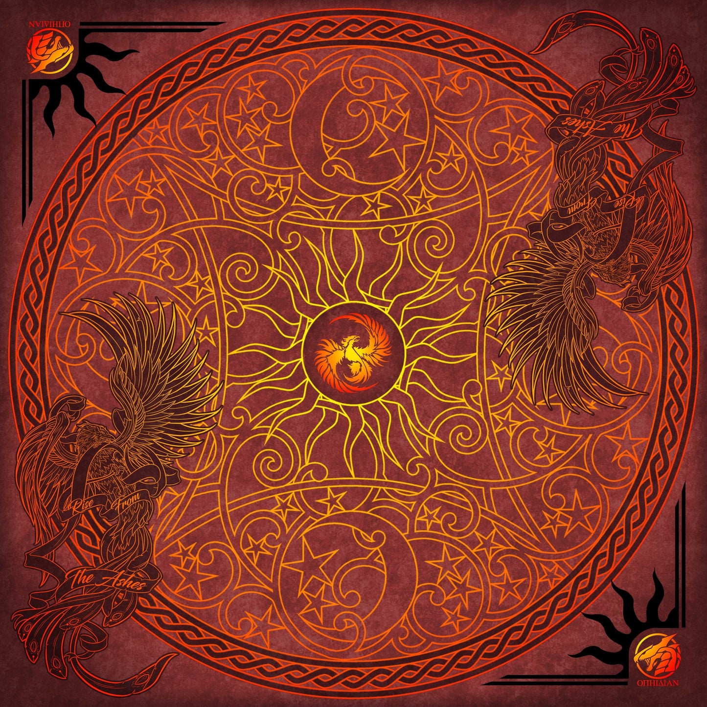 Phoenix Red 2 Player Cloth Playmat