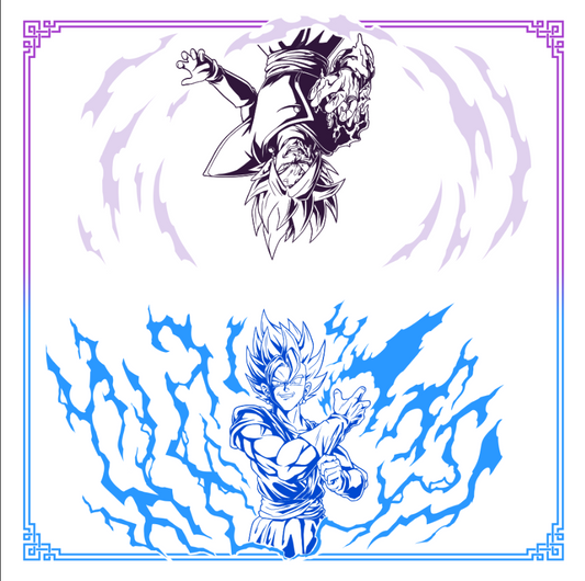 Blue VS Fused White 2 Player Cloth Playmat