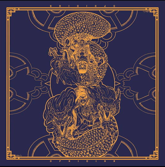 Dragon Brothers Navy/Gold 2 Player Cloth Playmat