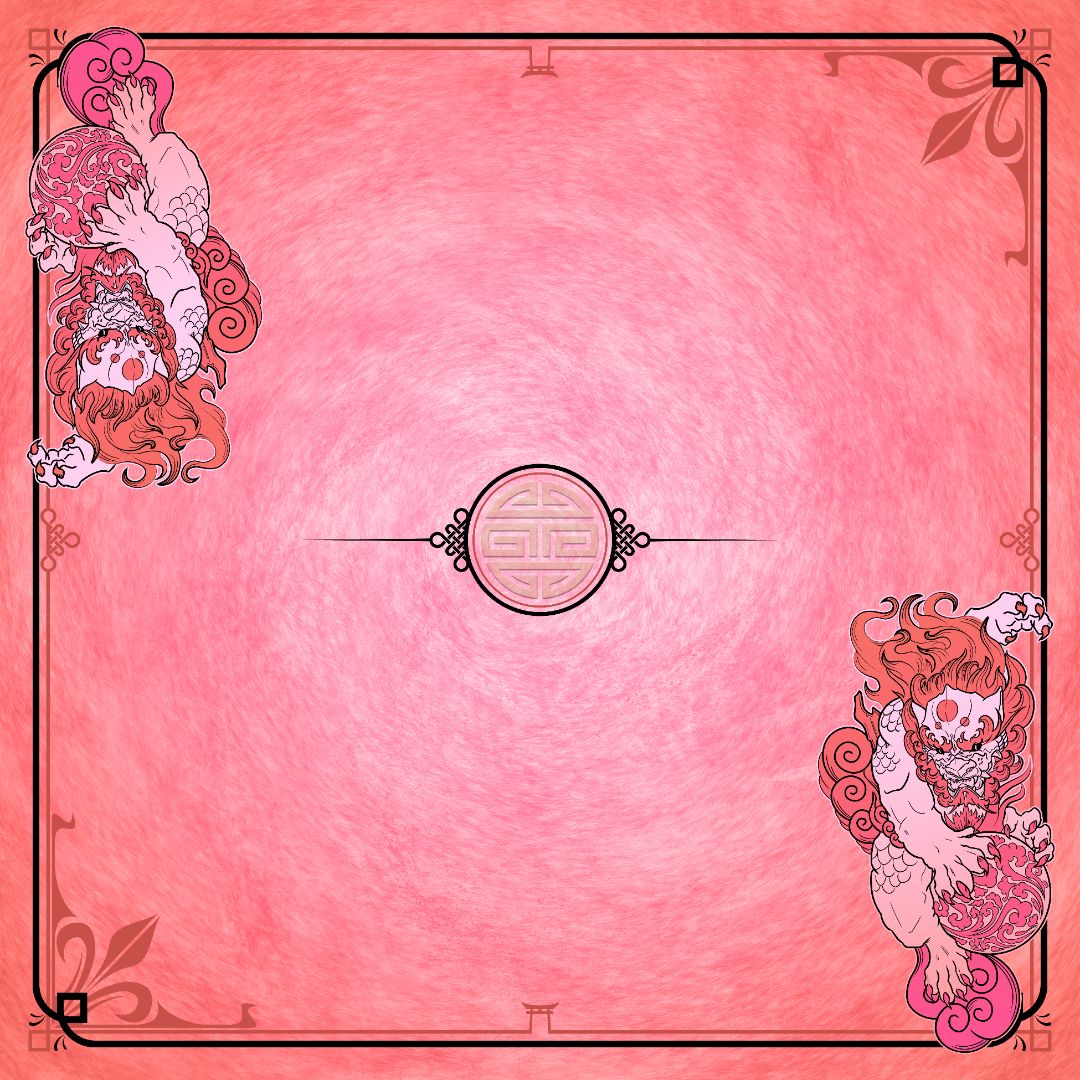 Foo Dog Two Player Cloth Playmat Pink