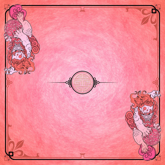 Foo Dog Two Player Cloth Playmat Pink