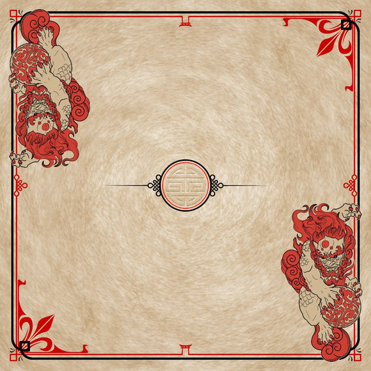 Foo Dog Two Player Cloth Playmat Tan