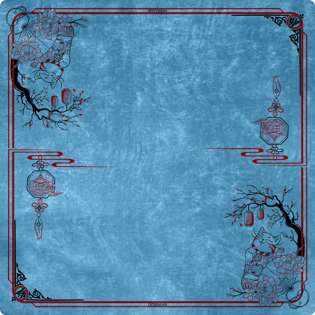 Fortune Cat Blue Two Player Cloth Playmat