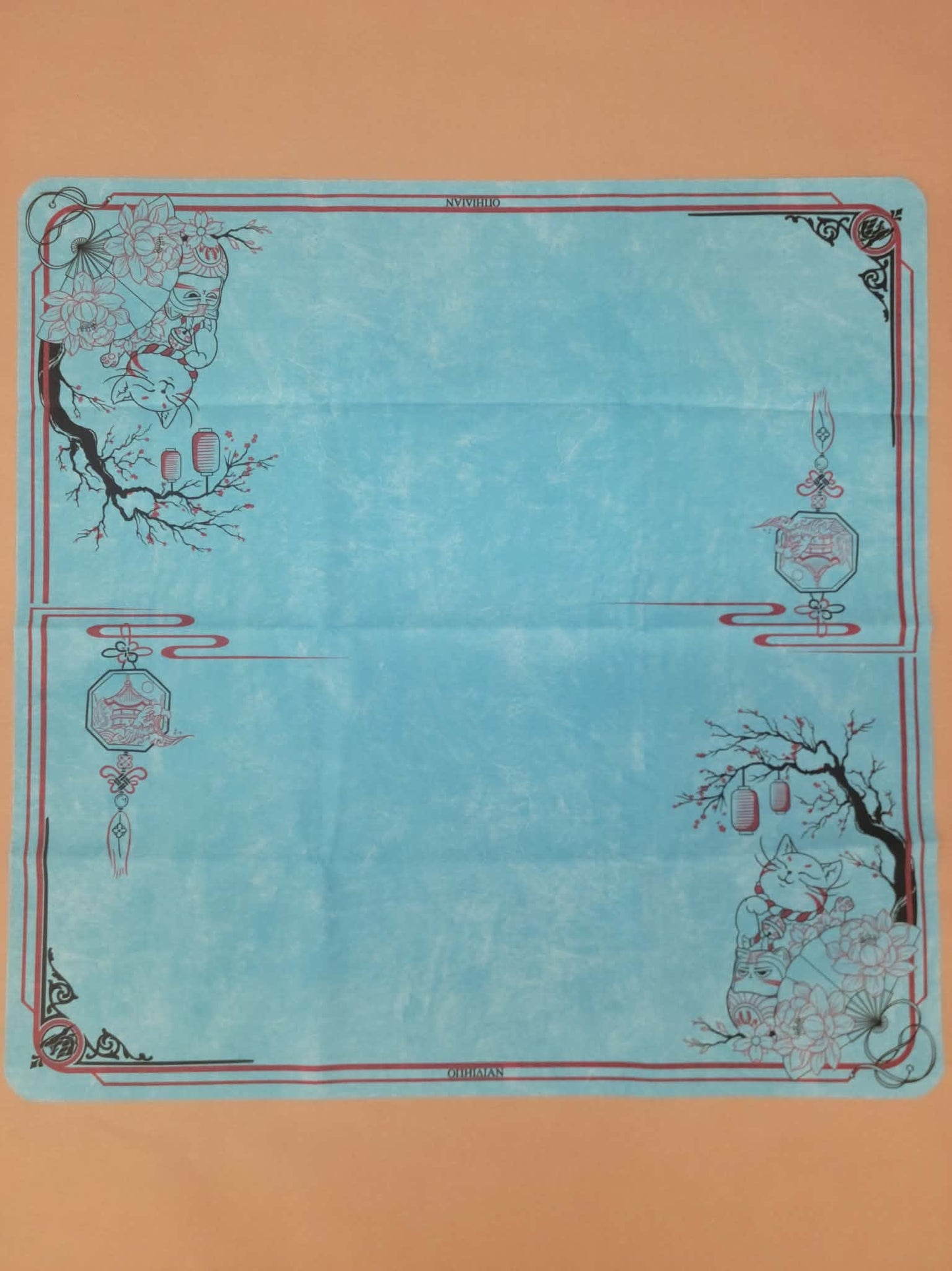 Fortune Cat Blue Two Player Cloth Playmat