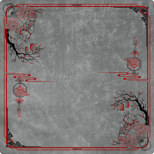 Fortune Cat Grey Two Player Cloth Playmat