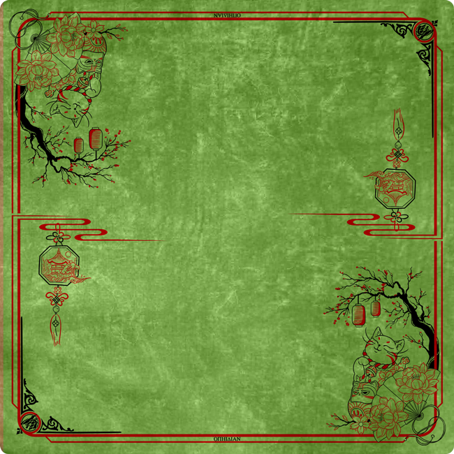 Fortune Cat Green Two Player Cloth Playmat