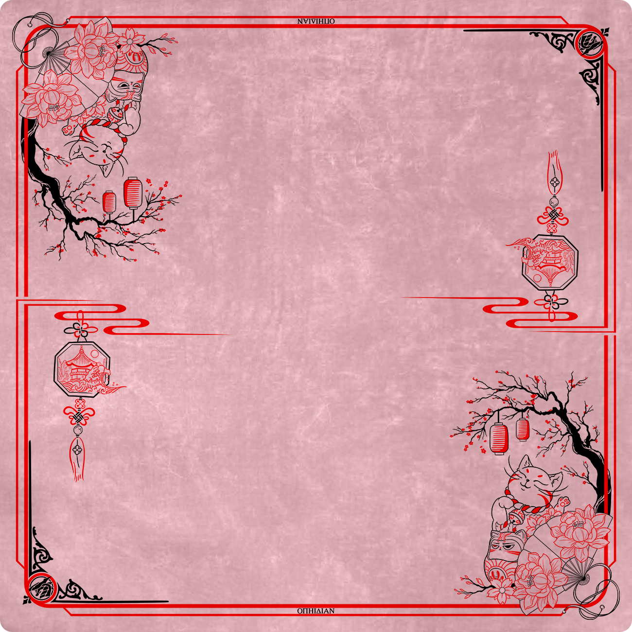 Fortune Cat Pink Two Player Cloth Playmat