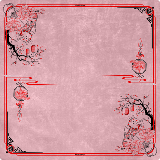 Fortune Cat Pink Two Player Cloth Playmat