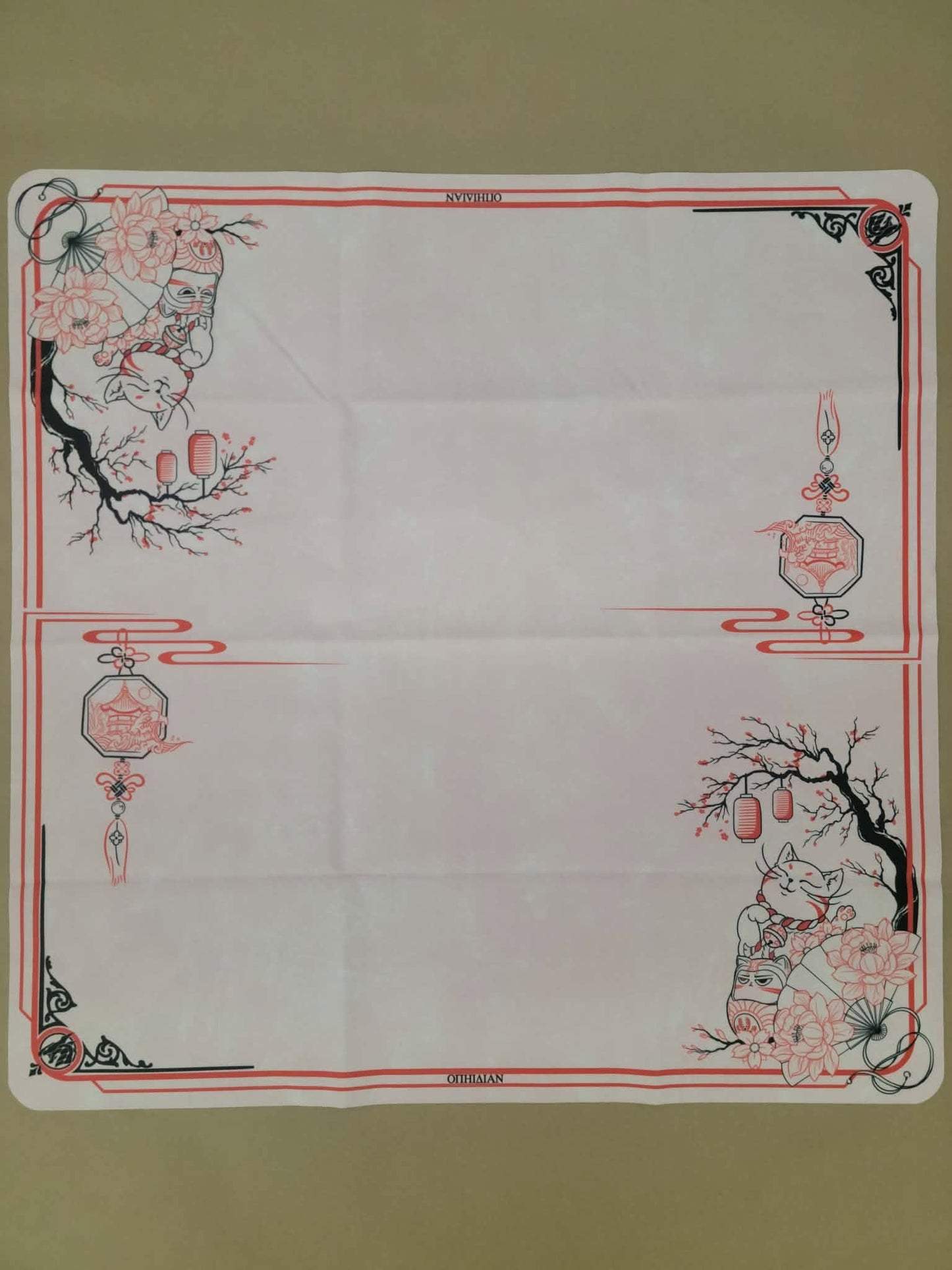 Fortune Cat Pink Two Player Cloth Playmat