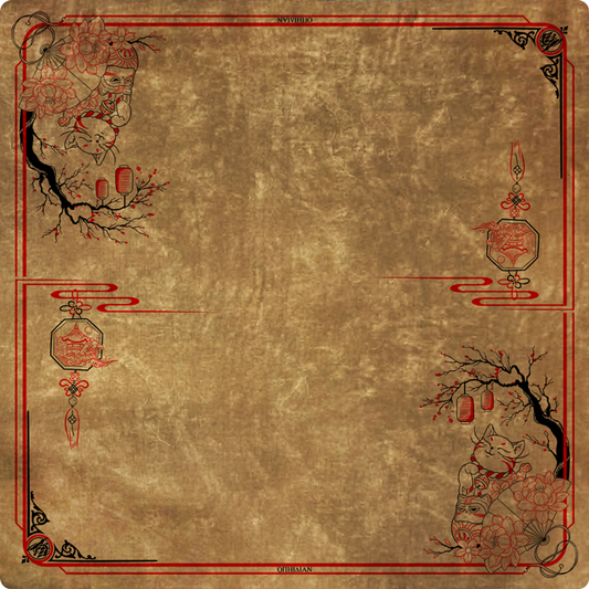 Fortune Cat Tan Two Player Cloth Playmat