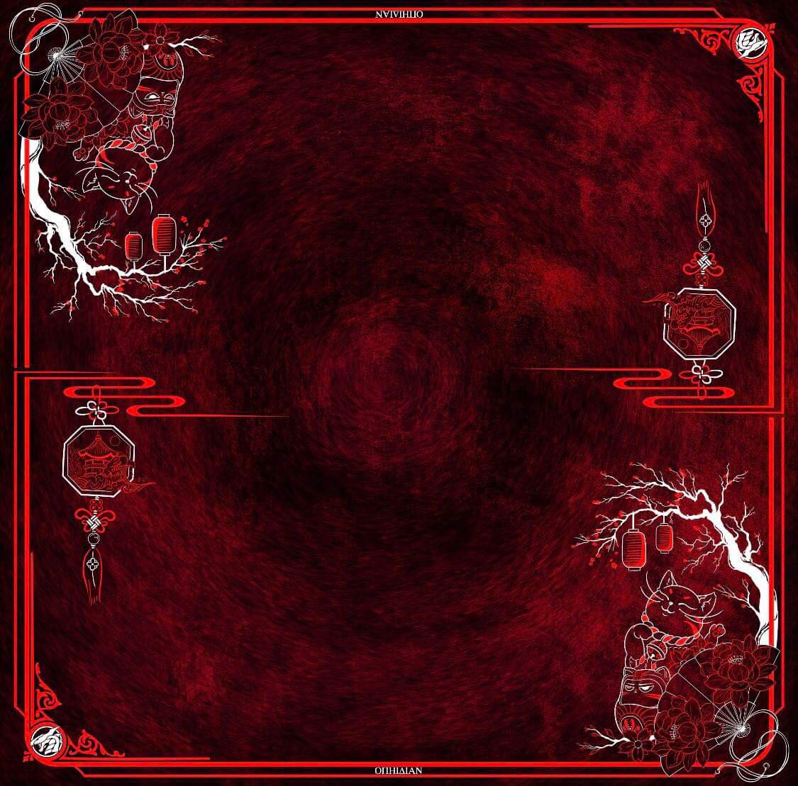 Fortune Cat Maroon Two Player Cloth Playmat