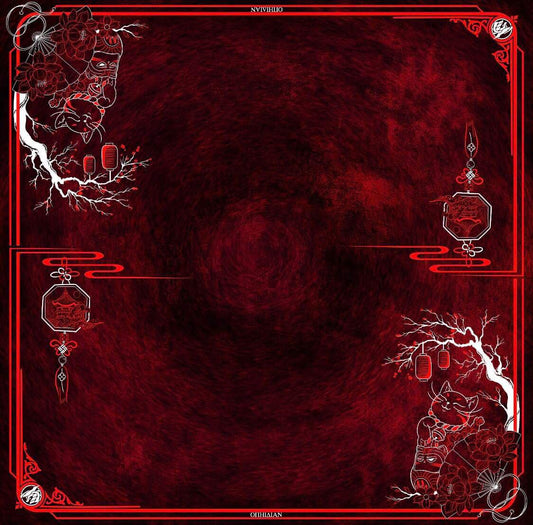 Fortune Cat Maroon Two Player Cloth Playmat