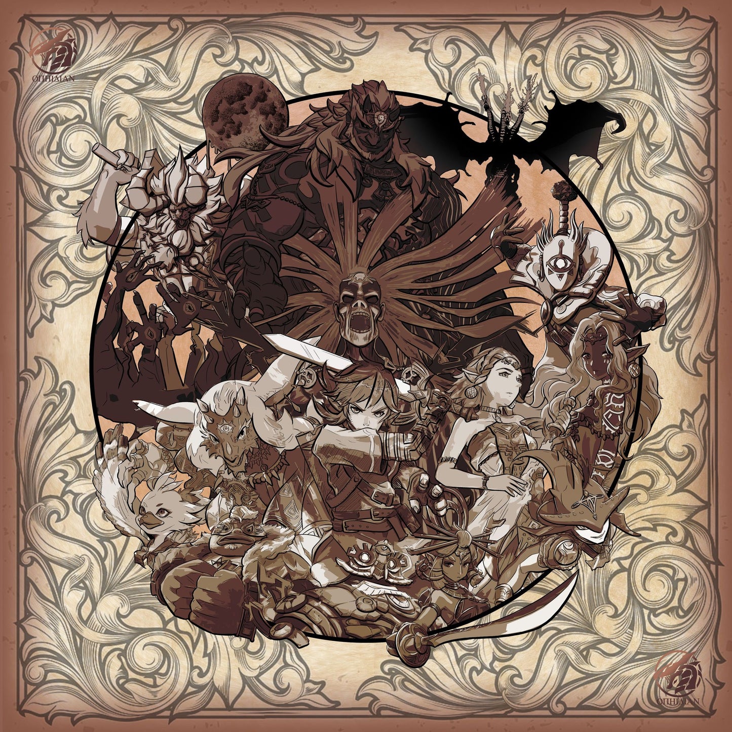 The Legendary Hero Tan Two Player Cloth Playmat