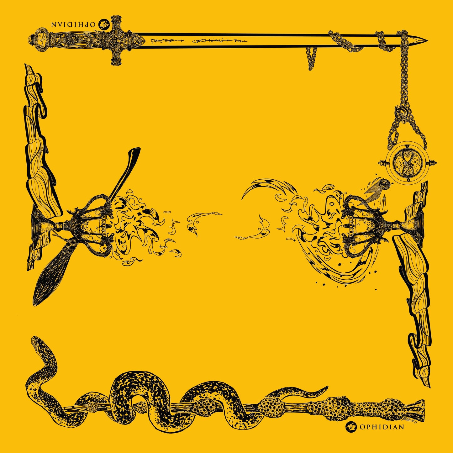 Wizardry 2 Player Cloth Playmat Yellow/Black