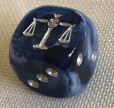 Individual Artifact Die Blue With Silver Ink