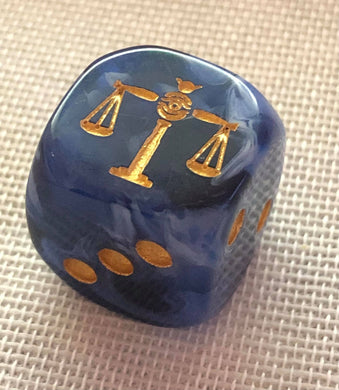 Individual Artifact Die Blue With Gold Ink