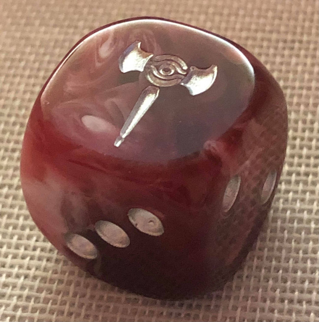 Individual Artifact Die Red With Silver Ink