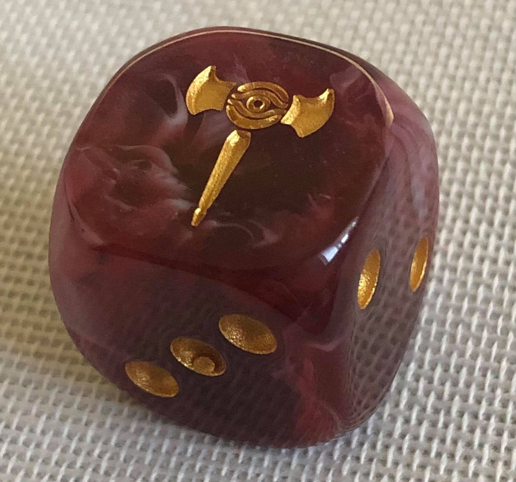 Individual Artifact Die Red With Gold Ink