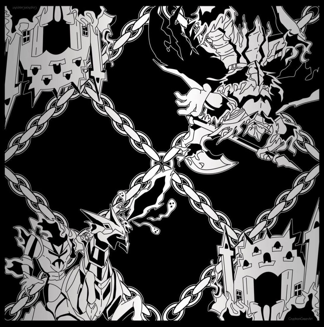 Haunted Knights Silver/Black 2 Player Cloth Playmat